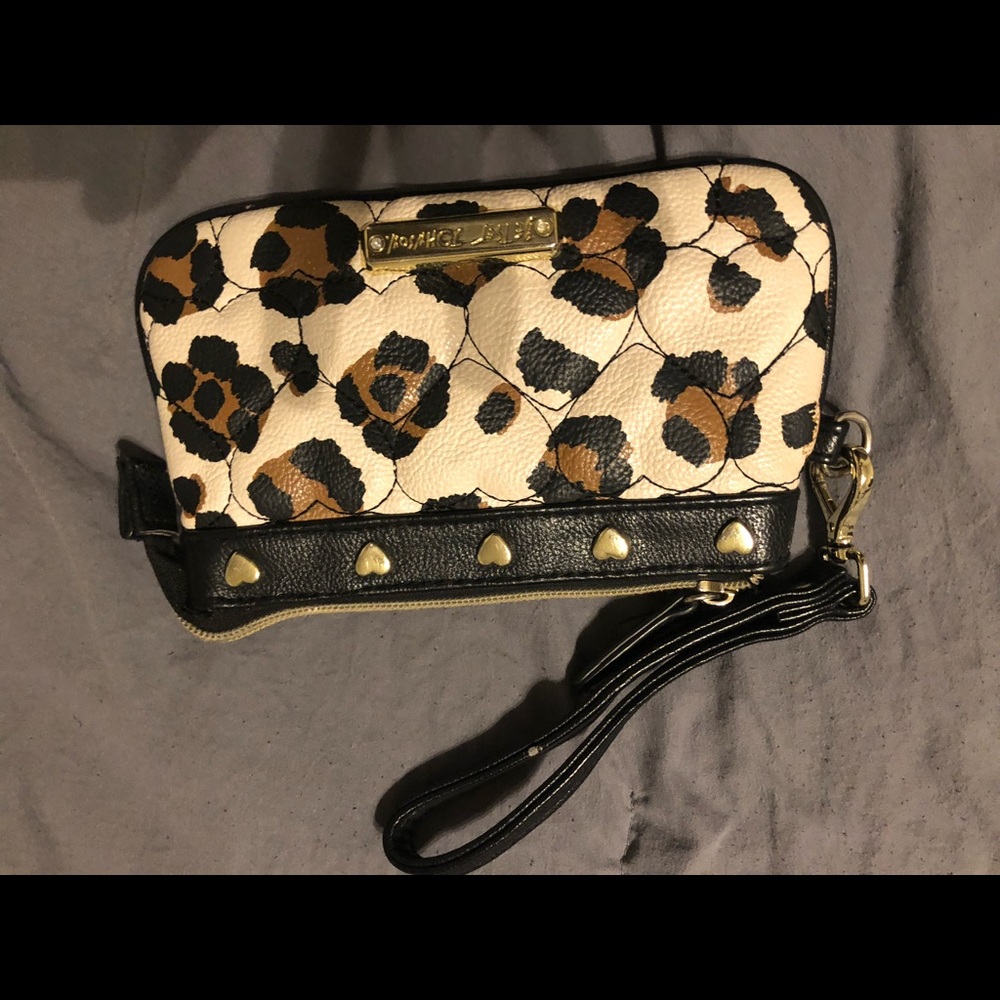 Sold****Betsey Johnson leopard wristlet